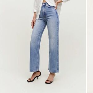 Reformation Light Blue Straight Leg Jeans